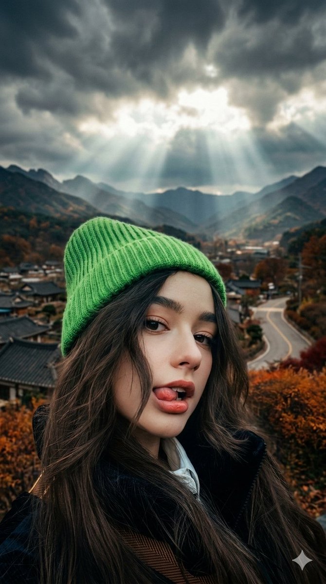 戴着霓虹无檐小便帽的女人的电影特写镜头