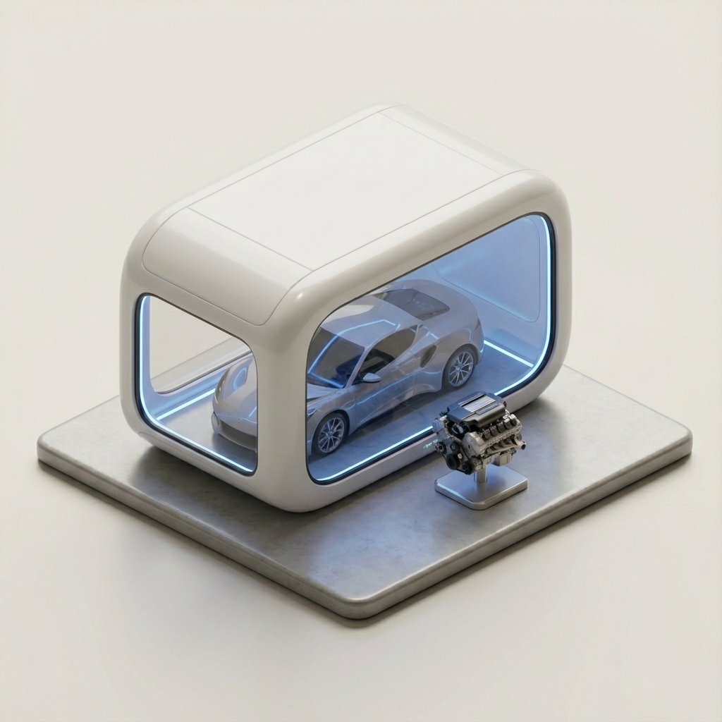 极简主义 3D 等距汽车展厅模型