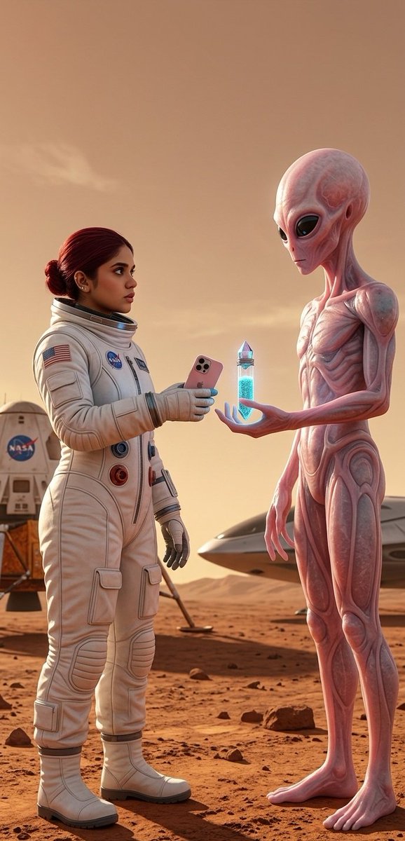 火星宇航员与外星人交换