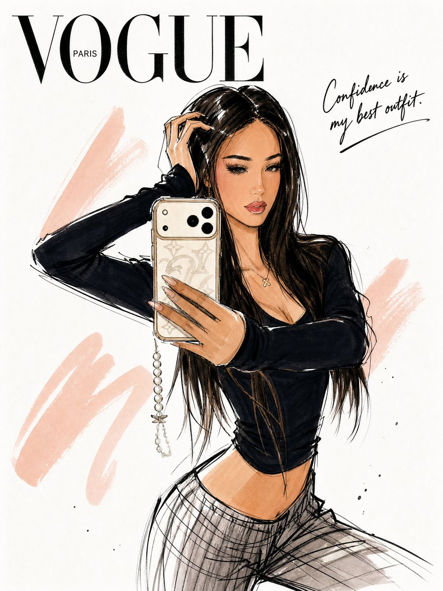 《Vogue》时尚插画素描